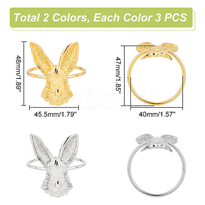 6Pcs 2 Colors Iron Napkin Rings DJEW-UN0001-02-1