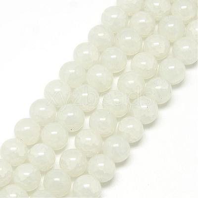 Baking Paint Crackle Glass Bead Strands DGLA-Q023-8mm-YS1-1