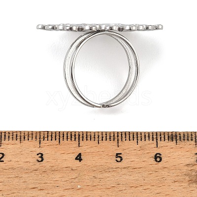 304 Stainless Steel Cuff Open Rings for Women SA-CBAF040-08P-1