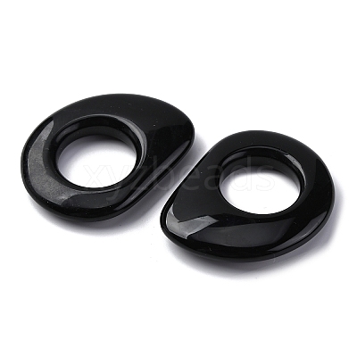Natural Black Obsidian Linking Rings G-U024-01-1