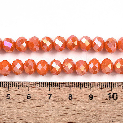 Electroplate Glass Beads Strands EGLA-A034-P8mm-B29-1