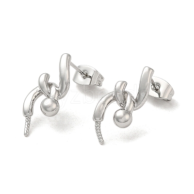 Brass Stud Earring Findings KK-M270-34P-1