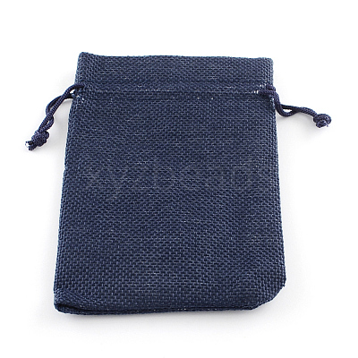 Polyester Imitation Burlap Packing Pouches Drawstring Bags ABAG-R005-17x23-12-1