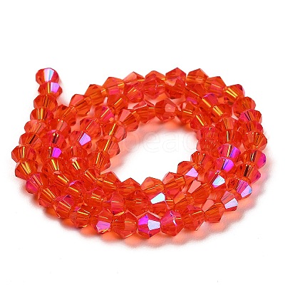 Transparent Electroplate Glass Beads Strands GLAA-F029-4mm-D14-1