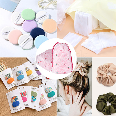 60Pcs 4 Style Plastic Frosted Drawstring Bags ABAG-FW0001-03-1