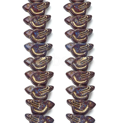 Painted Glass Beads Strands GLAA-Z021-19B-1