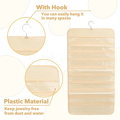 Transparent PVC Double Face Non-Woven Fabrics Jewelry Hanging Display Rolls with Hook ODIS-WH0017-095B-1