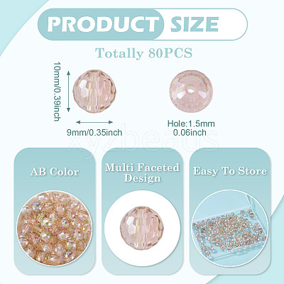 80Pcs AB Color Plated Glass Beads EGLA-TA0013-18-1