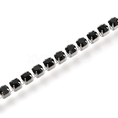 304 Stainless Steel Rhinestone Cup Chain Bracelets AJEW-B004-01A-1
