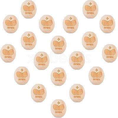Unfinished Wood Beads WOOD-FH0001-03B-1