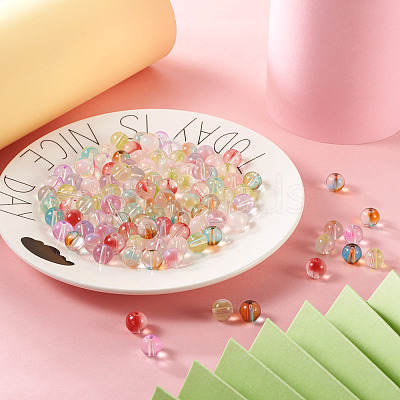 120Pcs 8 Colors Transparent Glass Beads GLAA-CW0001-05-1