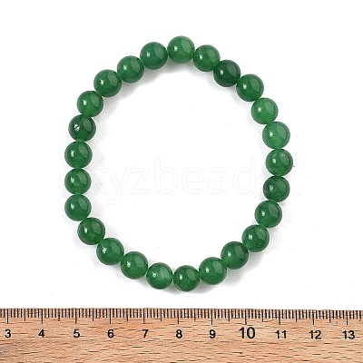 Natural Malaysia Jade Bead Stretch Bracelets X-BJEW-K212-B-013-1