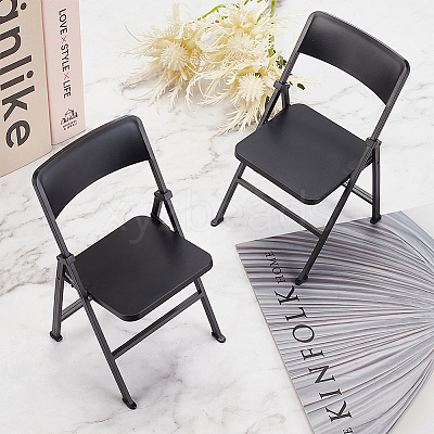 Cute Mini Plastic Foldable Chair DJEW-WH0015-79B-1