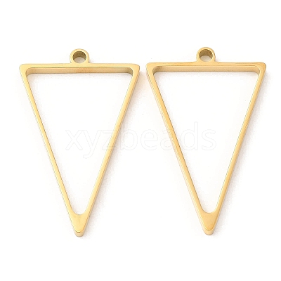 304 Stainless Steel Open Back Bezel Triangle Pendants STAS-Z040-10G-1