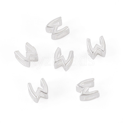 6Pcs 925 Sterling Silver Hollow Initial Beads STER-TA0001-53W-1
