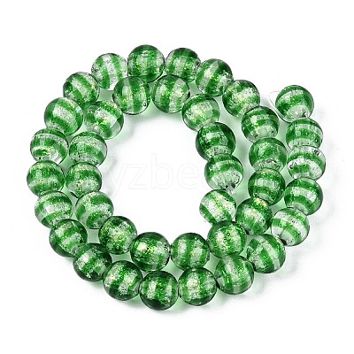 Handmade Foil Glass Beads Strands FOIL-N033-05D-1