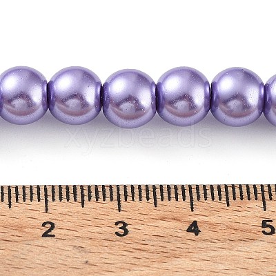 Baking Paint Pearlized Glass Pearl Round Bead Strands X-HY-Q330-8mm-27-1