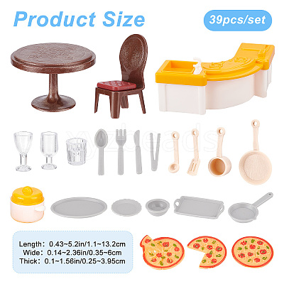 2 Style 2 Style Plastic Dollhouse Kitchen & Bathroom Accessories Set AJEW-CP0005-34-1