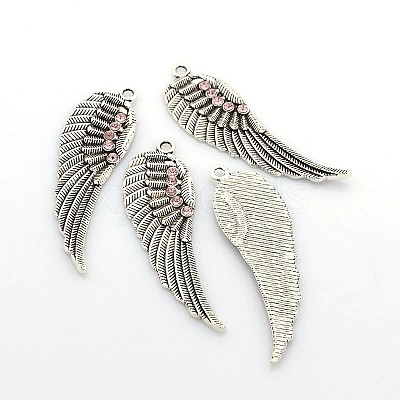 Antique Silver Plated Alloy Wing Big Pendants LS-ALRI-N019-05-1