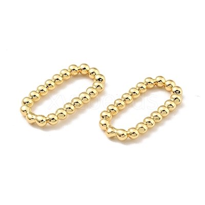 Rack Plating Brass Imitation Round Beading Links Rings KK-G416-55G-1