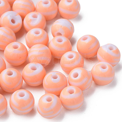 Opaque Striped Acrylic Beads MACR-S373-27D-08-1