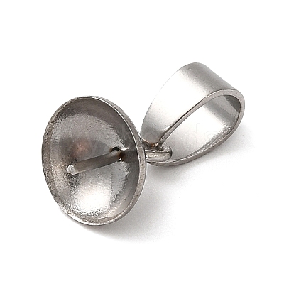 304 Stainless Steel Cup Pearl Peg Bails Pin Pendants STAS-D013-03E-P-1