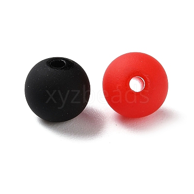 Rubberized Style Imitated Silicone Acrylic Beads MACR-D029-01H-1