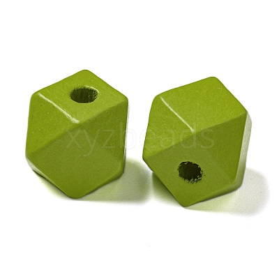 Printed Wood European Beads WOOD-G022-34-1