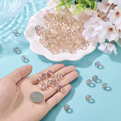 80Pcs AB Color Plated Glass Beads EGLA-TA0013-18-1