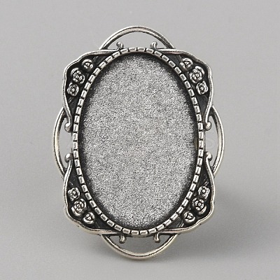 Adjustable Alloy Finger Rings Components PALLOY-WH0101-37AS-1