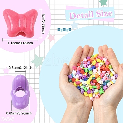 900Pcs 5 Styles Opaque & Transparent Plastic Beads KY-YW0002-26-1