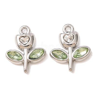 Alloy with Rhinestone Pendants AL-CBA7256-01P-1