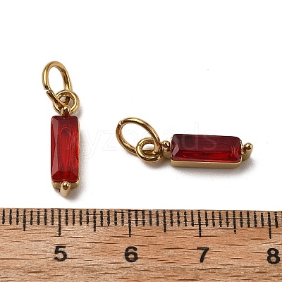 304 Stainless Steel Cubic Zirconia Pendants STAS-E487-21G-07-1