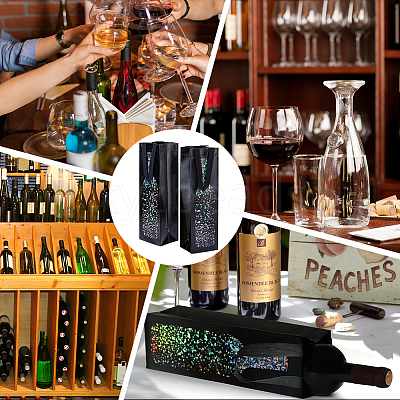 Non-Woven Fabric Wine Bottle Gift Tote Bags ABAG-WH0048-91-1