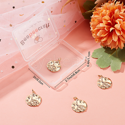 6Pcs Brass Micro Pave Clear Cubic Zirconia Pendants KK-BBC0004-78-1