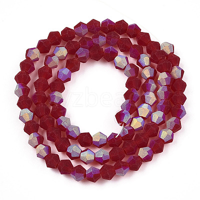 Imitate Austrian Crystal Bicone Frosted Glass Beads Strands EGLA-A039-T2mm-MB27-1