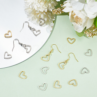 DIY Stainless Steel Heart Dangle Earrings Making Kit DIY-DR0001-39-1