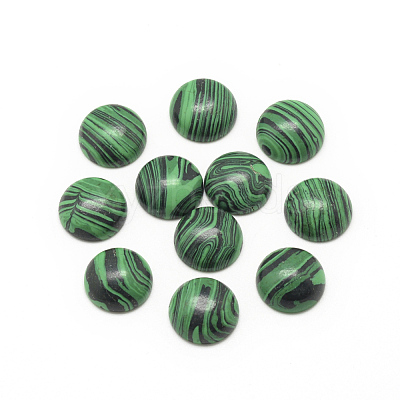 Synthetic Malachite Cabochons G-R416-12mm-38-1