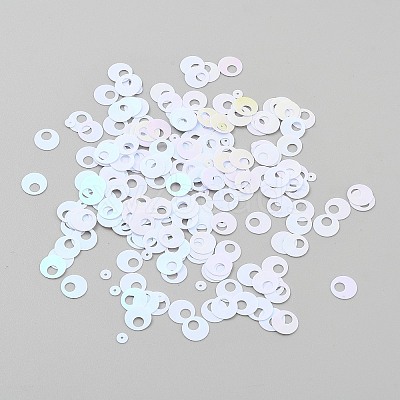 250Pcs Iridescent PVC Paillette/Sequin Links PVC-WH2004-01O-1