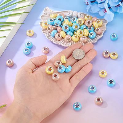 150Pcs Opaque Resin European Beads RESI-TA0004-61B-1