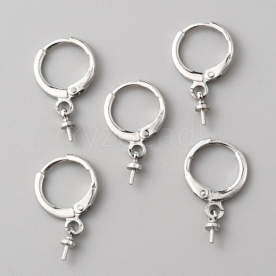 Brass Huggie Hoop Earring Findings KK-WH0079-22P-1