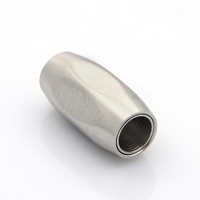Tarnish Resistant 304 Stainless Steel Matte Surface Magnetic Clasps with Glue-in Ends STAS-O042-D-31-1