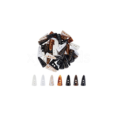 42Pcs 7 Colors Resin Buttons BUTT-GA0001-23-1