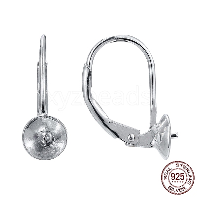 Anti-Tarnish Rhodium Plated 925 Sterling Silver Leverback Earring Findings X-STER-I017-084I-P-1