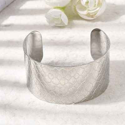316L Surgical Stainless Steel Cuff Bangles BJEW-D454-01B-P-1
