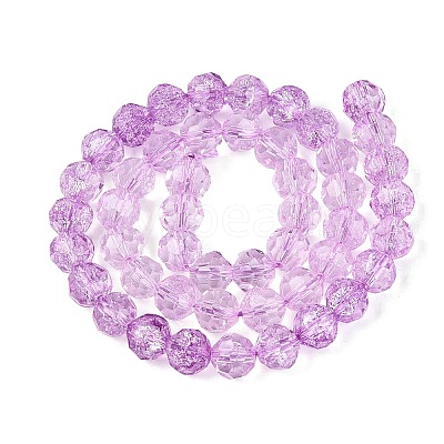 Crackle Transparent Glass Beads Strands GLAA-N068-06A-13-1