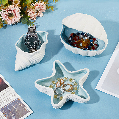 Ocean-themed Ceramic Jewelry Plate AJEW-WH0033-01A-1