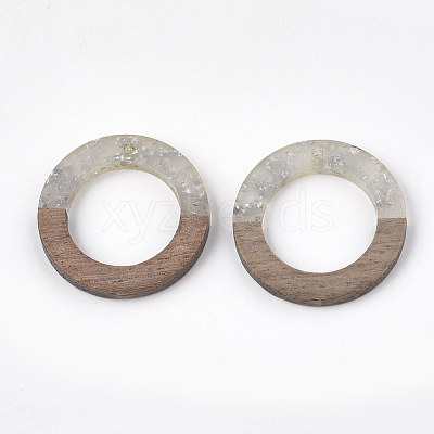 Resin & Walnut Wood Pendants RESI-S358-04E-1