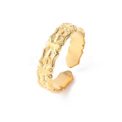 304 Stainless Steel Open Cuff Rings for Women RJEW-K309-14G-1