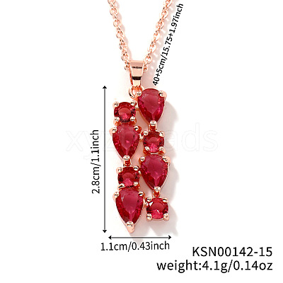 Brass Cubic Zirconia Long Tassel Pendant Necklaces for Fashionable Statement Style DV3387-15-1